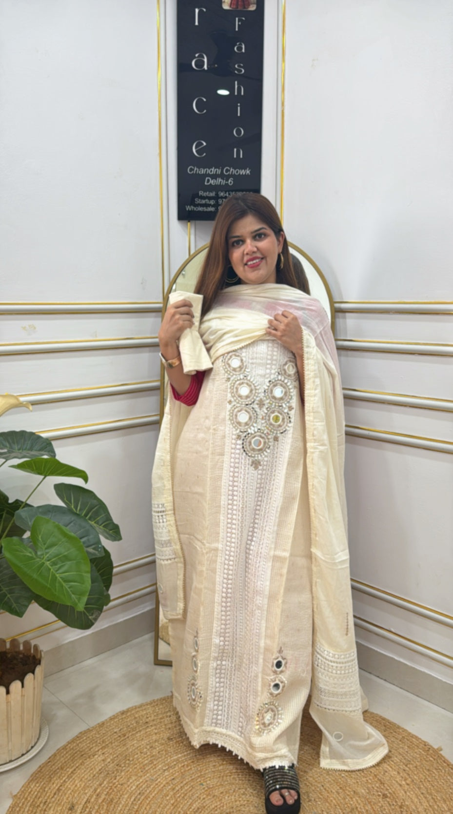 Elegant unstitched ladies suits in cream with intricate embroidery and matching dupatta, perfect for festive occasions